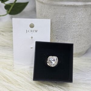J.Crew nwt Crystal Heart Statement ring size 8